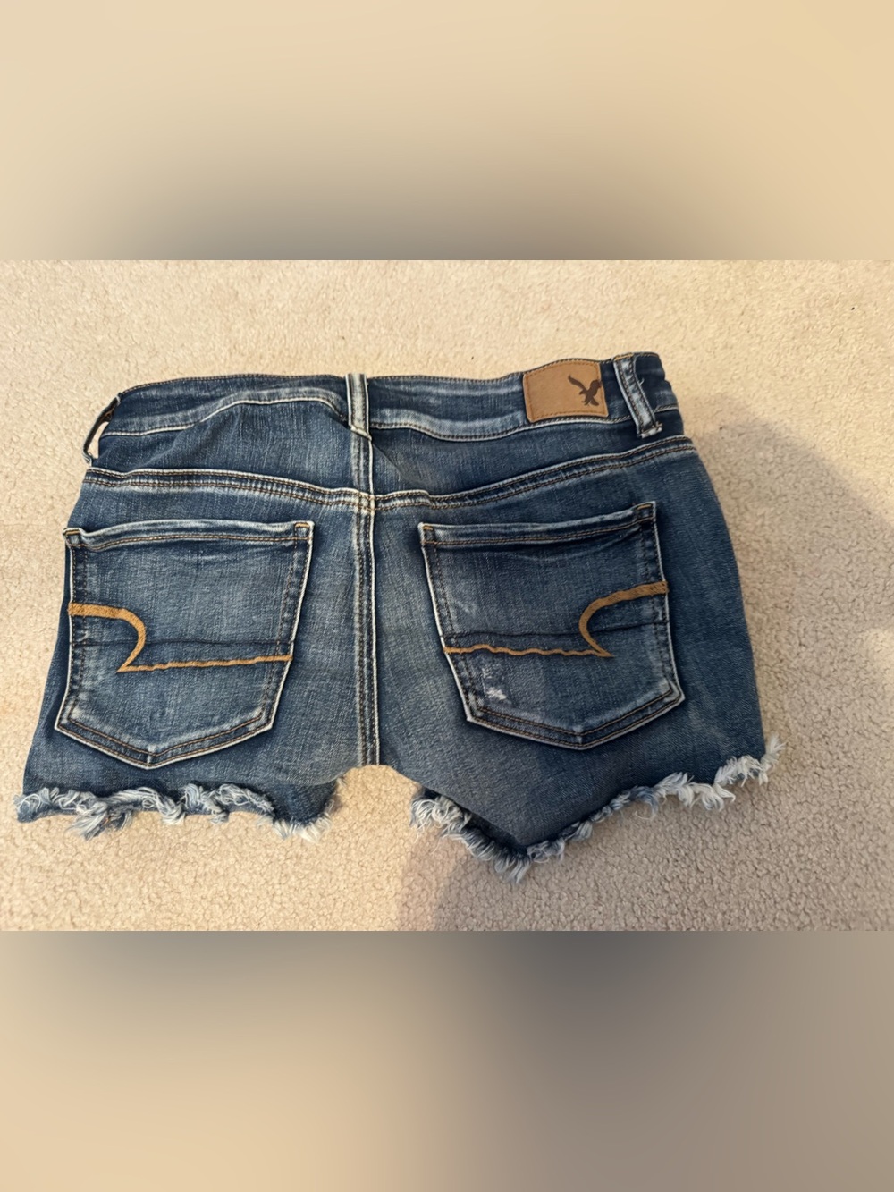 American Eagle Outfitters Dark Blue Denim Jeans with Contrast Stitching - Picture 2 of 3